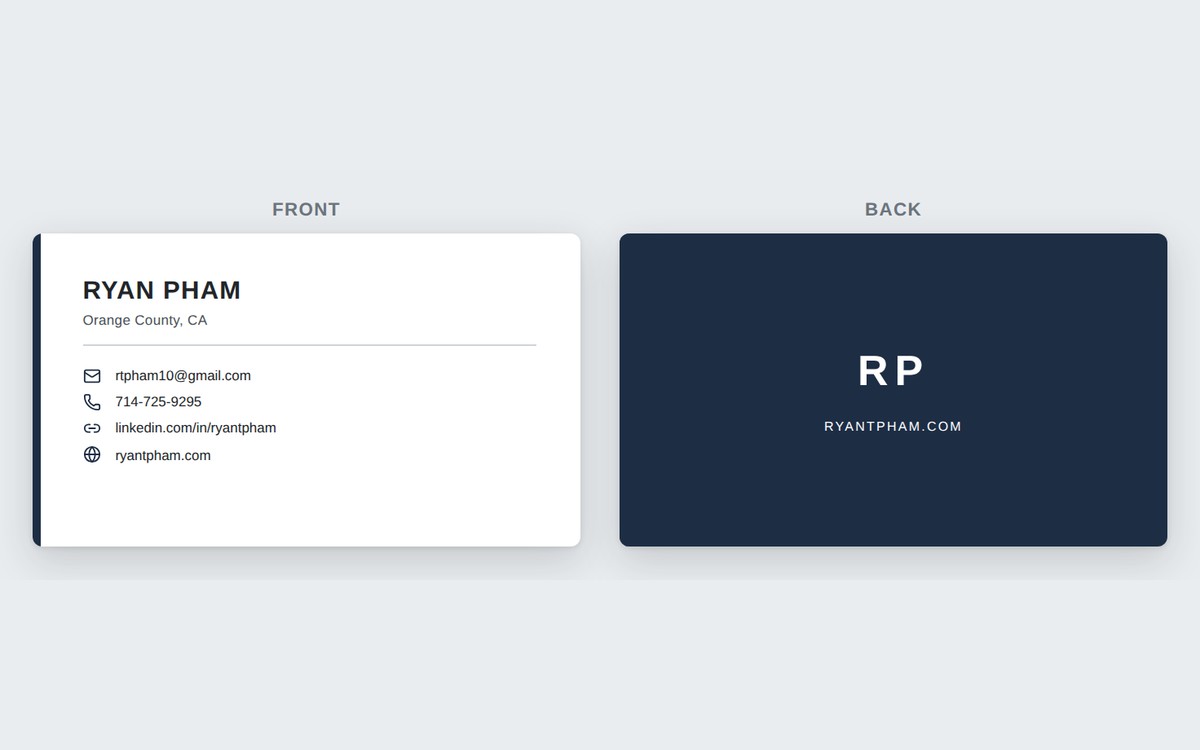 Business Card preview